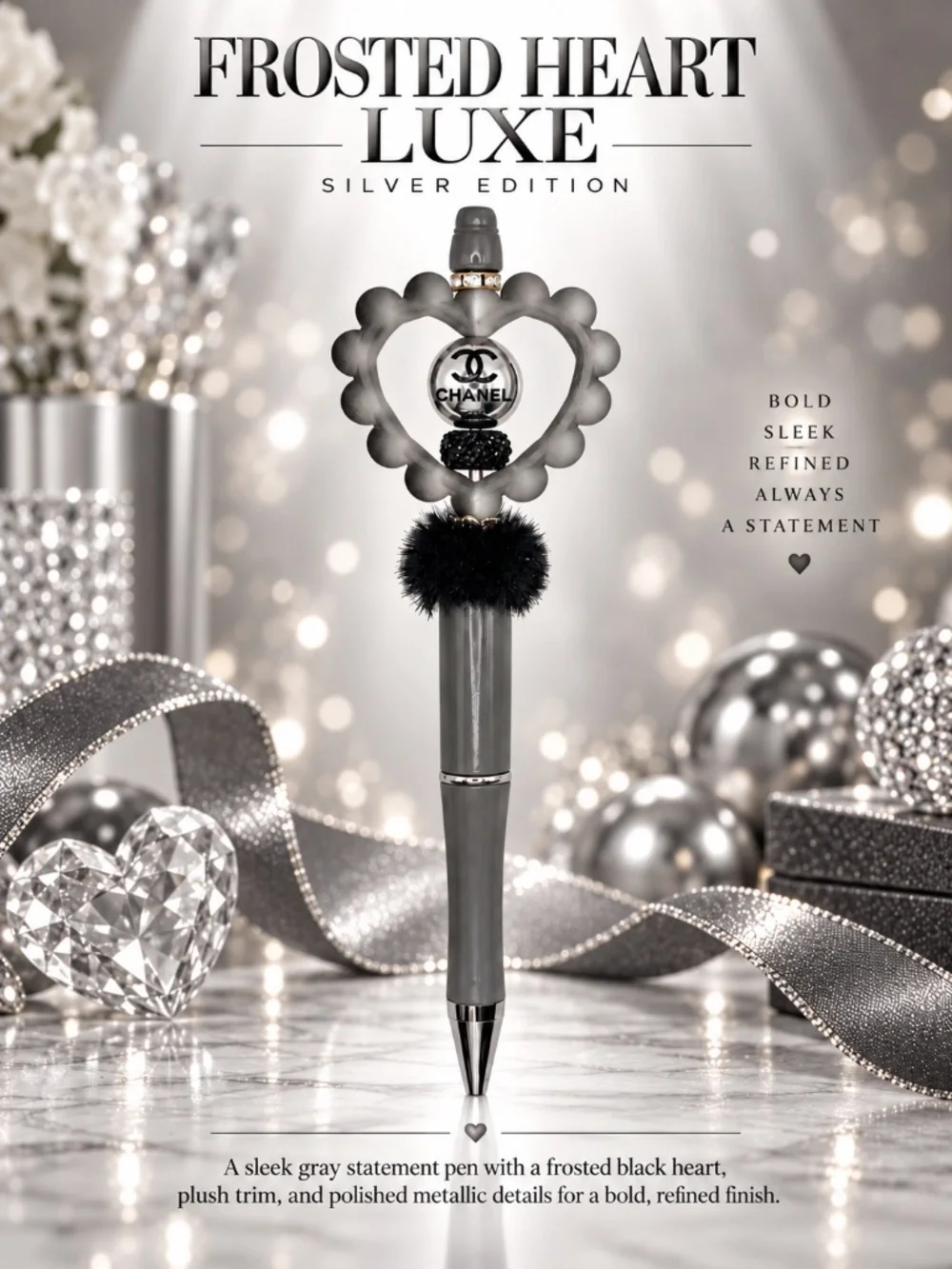 Frosted Heart Luxe Pen